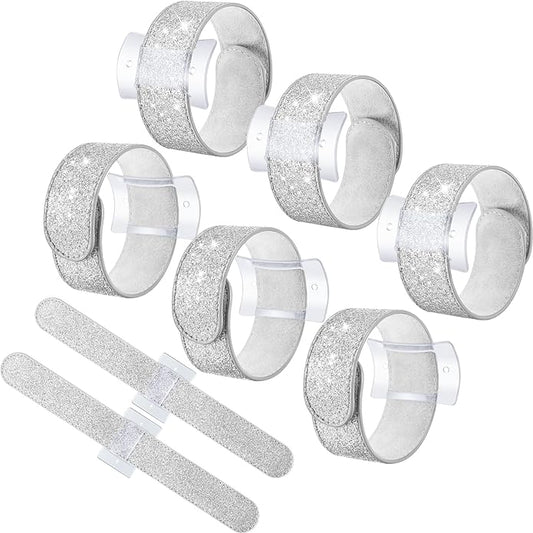 6 Pieces Slaplet Wrist Corsage Bracelets Wristlet Band Floral Corsage Slaplets Wedding Bracelets DIY Wrist Accessories for Bridesmaid Bridal Shower Party Prom