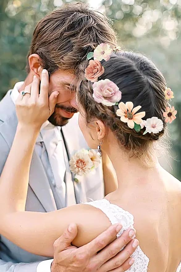 Fake Flower Heads Mini Artificial Flower Nude Color Faux Dahlia Rose Flowers for Crafts Cake Blossom Wreath Bouquets for Wedding Bridal Party Baby Shower Graduation Season Home Decor