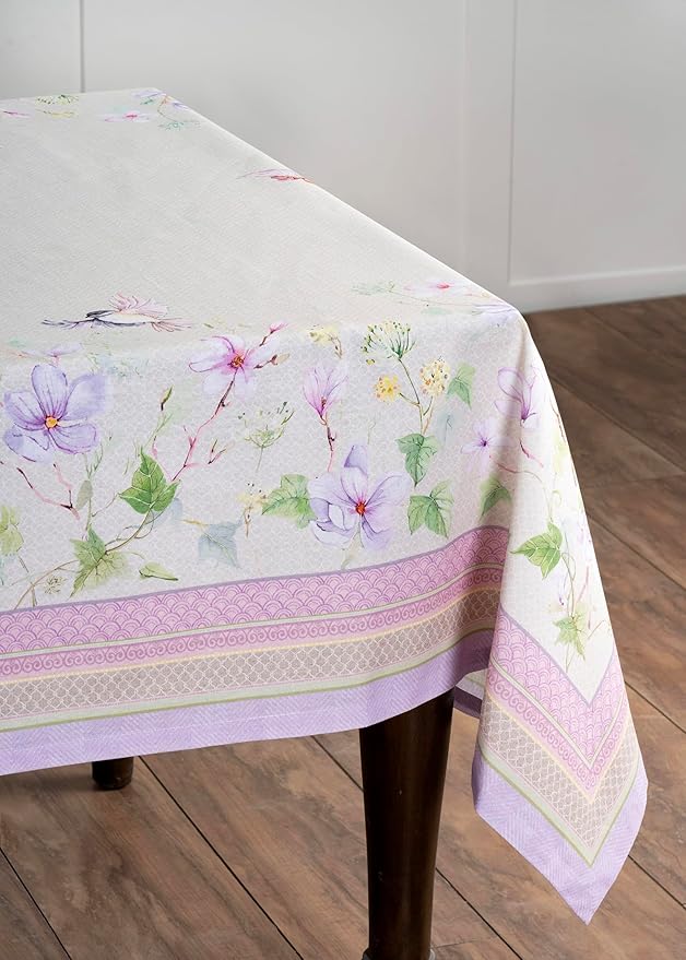 Maison d' Hermine Table Cloth Rectangle Table 100% Cotton 60 x 120 Inches Tablecloth Reusable Decorative for Dining Room, Farmhouse, Home, Party, Festive & Wedding Spring Summer - Magnolia Mornings