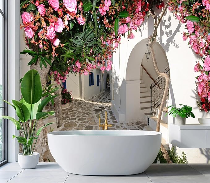 Eierme-Quiet Traditional Backstreet in Chora Town on Amorgos Island Cyclades Greece Peel and Stick 160" x 114"