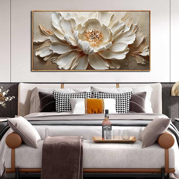 Large Flower Canvas Wall Decor for Living Room Teen Room Decor for Girls Bedroom Framed Artwork for Walls 29 x 58 Inch