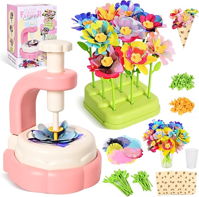 Oviovioi Fabric Flower Bouquets Toys, Arts & Crafts for Kids - Flowers Market Toys,Build Your Flower Bouquet, DIY Toddler Craft Kits for Girls Ages 4 5 6,Ideas Birthday Gifts