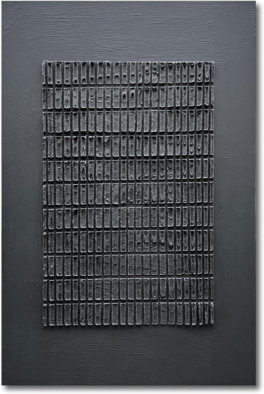 Hand-Painted 45x30 inch Black Abstract Wall Decoration Oil Painting Thick Texture Minimalist Art Home Wall Decoration Painting