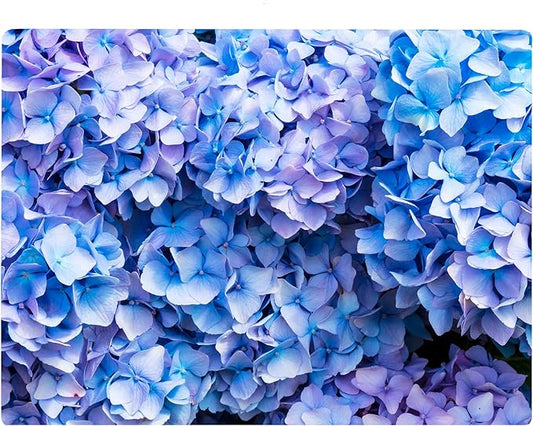 Blue Hydrangea Floral Pattern Flower Love Kitchen Glass Cutting Board Decorative Valentine's Mother's Day Gift For Her Flowers (Blue Hydrangea)