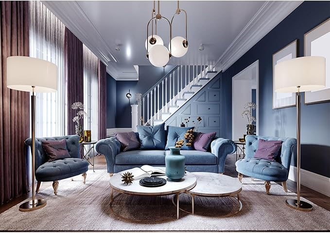 Luxury Living Room Backdrop Modern House Interior Photography Background Cozy Sofa Window Curtains Fashion Design Backdrop for Video Conference Zoom Meetings Home Office Background Props 7x5ft