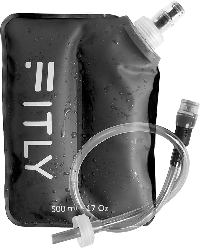 FITLY Soft Flask - Shrink As You Drink Soft Water Bottle for Hydration Pack - Folding Water Bottle Ideal for Running, Hiking, Cycling, Climbing & Rigorous Activity