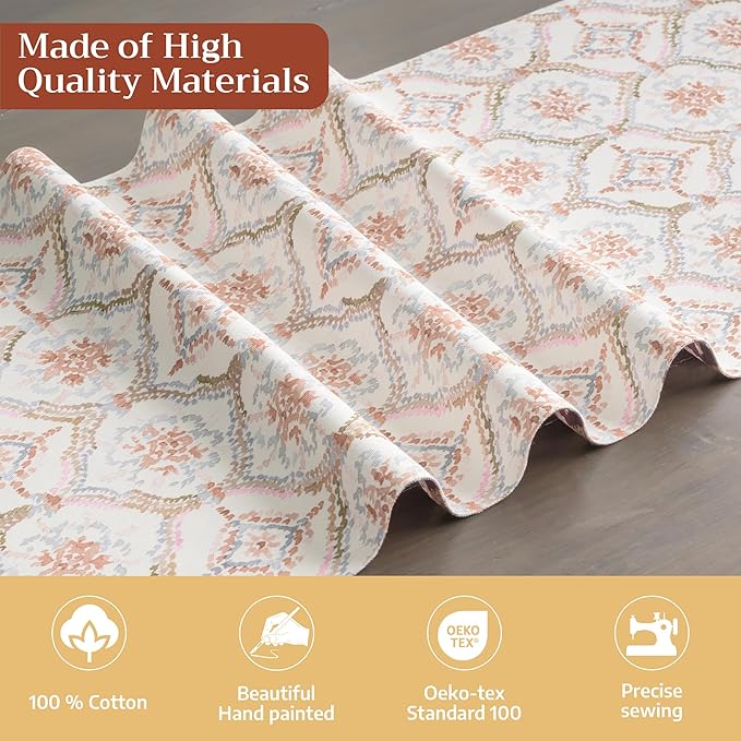 Maison d' Hermine Table Runner 100% Cotton Single Layer Table Runners 90 inches Long for Thanksgiving Christmas Decorations Home Kitchen Dining Party Wedding (Fair Isle, 14.5" x 90")