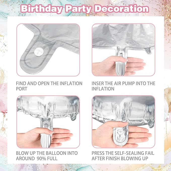 Unicorn Birthday Party Decorations For Women Girls,Happy Birthday Banner,Purple Pink Balloon Arch Kit,Foil Balloons,Cake toppers