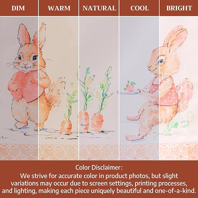 Maison d'Hermine Table Runner 100% Cotton Single Layer Table Runners 108 inches Long Decorative for Home Kitchen Dining Party Baby Shower Wedding Bridal Shower Spring Summer (Bunny Party,14.50"x108")