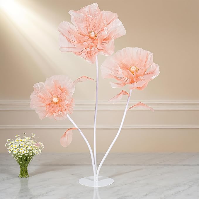 B-COOL Artificial Giant Flowers for Wedding Decoration: Champagne Huge Flowers 5.58 ft Large Silk Flower Faux Floral for Party Reception Arrangements Photographic Props Background Decor