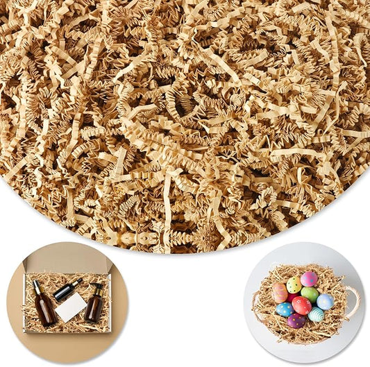 Darfukei Crinkle Paper Filler, 1/2LB(8 oz) Shredded Paper For Gift Baskets, Kraft For Christmas gifts, Crinkle Cut Paper Shred For Birthdays, Weddings,Boxes Bags, Basket Filler, Anniversaries, Gift Wrapping