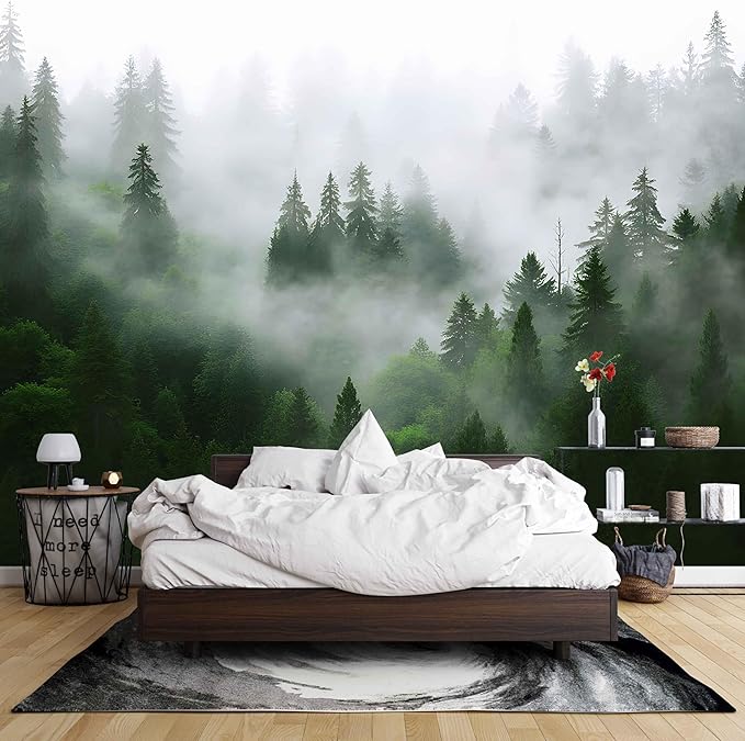 Forest Wall Murals Peel and Stick Forest murals Removable Waterproof Large Wallpaper for Living Room Bedroom (Color-3, 118×82 inch)