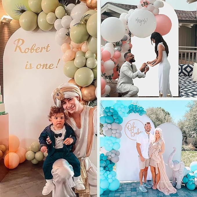 7.2FT Wedding Arch Cover Spandex Fitted Wedding Arch Stand Covers Round Top Chiara Arch Backdrop Cover for Birthday Party Ceremony Banquet Decoration White（Only Cover）