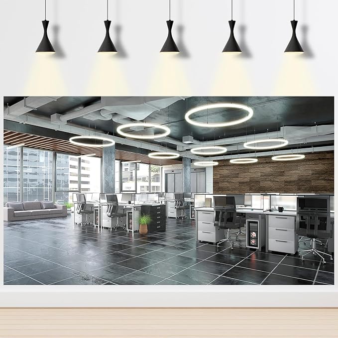 Modern Office Backdrop Video Conference Elegant Business Office Interior Brick Wall Virtual Photography Background Home Offices Live Video Zoom Calls Photoshoot Studio Background Props 10x8ft