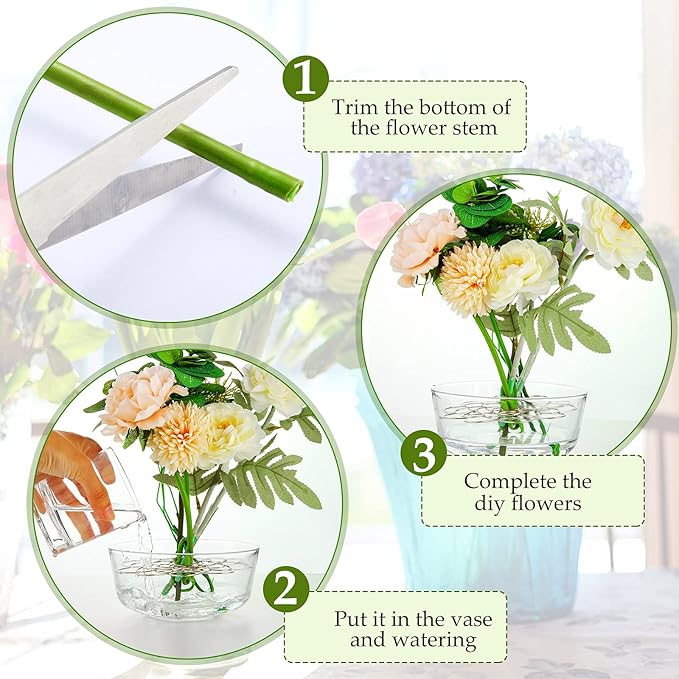 Hotop Stainless Steel Flower Arranger Frog Wire Flower Arrangement Holder Round Floral Lid Organizer Grid Tool for Floral Plant Vase Stems Bouquets Fixation(2 Pieces)