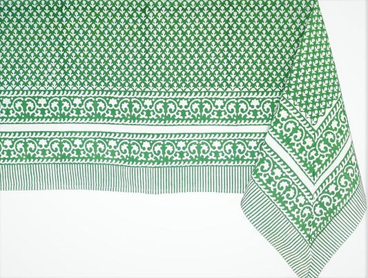 ATOSII Cotton Tablecloth Queen Green 72" X 120" Inches