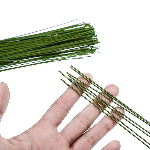 DECORA 18 Gauge Dark Green Floral Paper Wrapped Wire 16 inch,50/Package