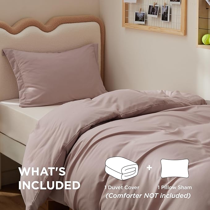 Bedsure Duvet Cover Twin/Twin XL Size - Soft Double Brushed Bedding Set for Kids & Adults, Zipper Closure, 2 Pieces, Includes 1 Duvet Cover (68"x90") & 1 Pillow Sham, NO Comforter, Mustard Yellow