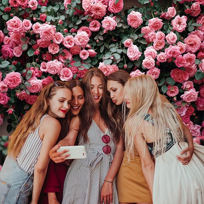 20x10ft Pink Rose Flower Photo Background Wedding Bridal Newborn Shower Birthday Party Photography Backdrops Banner Decor Anniversary Ceremony Couple Studio Props