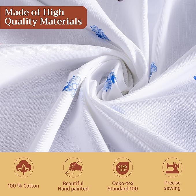 Maison d'Hermine Table Cloth Round Table 100% Cotton Tablecloth for Dining Room, Farmhouse, Home, Hotel, Parties & Wedding - Ideal for Easter Decorations Spring & Summer (Amsterdam Canals, 63" Round)