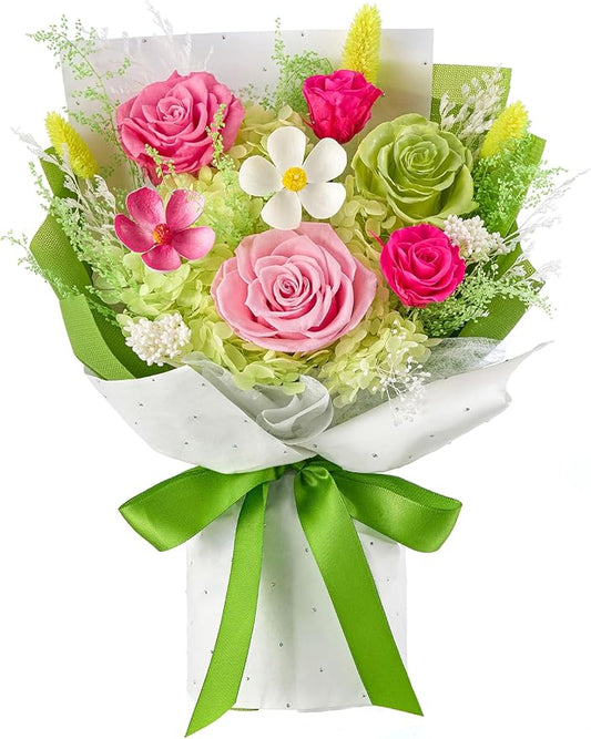 Eterfield Flowers for Delivery Prime, Forever Flower Bouquet, Preserved Pink Roses Birthday Gifts for Her Women Wife Mom Grandma Graduation Valentine's Day Mother's Day