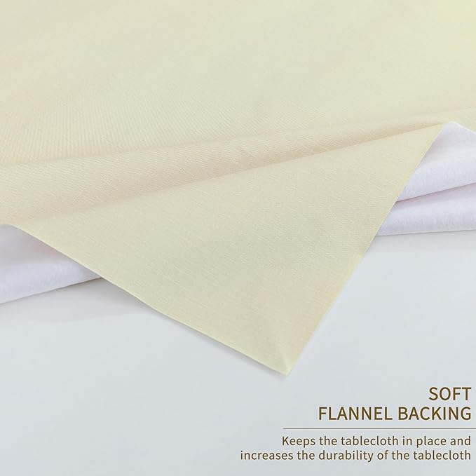 Square Table Cloth,100% Waterproof Tablecloth Oil Proof Spill Proof Vinyl Table Cloth, Wipe Clean Plastic Table Cover for Dining, Camping, Indoor and Outdoor 54" x 54",Beige