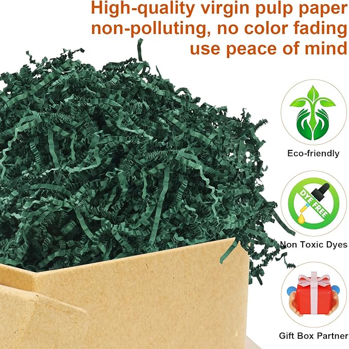 Darfukei Crinkle Paper Filler, Christmas Shredded Paper For Gift Baskets, 1/2LB (8 oz) Crinkle Cut Papers Shred, Bridesmaid Engagement Gift Boxes Bags Filler, Tissue Gifts Basket Boxes Bags Fillers, Packing Grass Confetti
