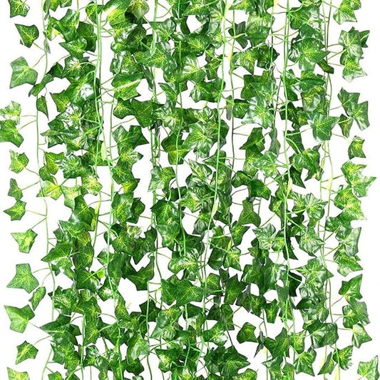 84 Feet Artificial Ivy Leaf Plants Fake Vine Hanging Garland Greenery Foliage for Home Kitchen Garden Office Wedding Wall Decor (Ivy/12 Strands)