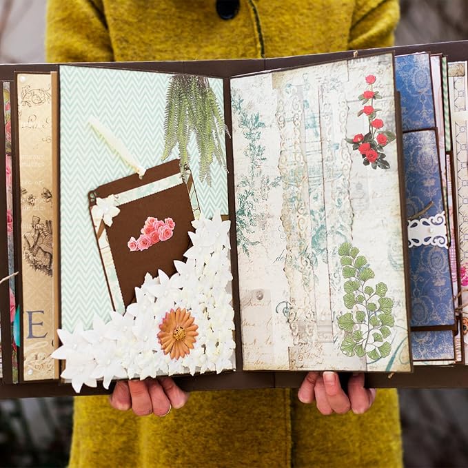 Angoily Vintage Floral Stickers Pet Transparent Flower Decals for Scrapbooking Journals Crafts Planner Decoration with Diverse Botanical Designs