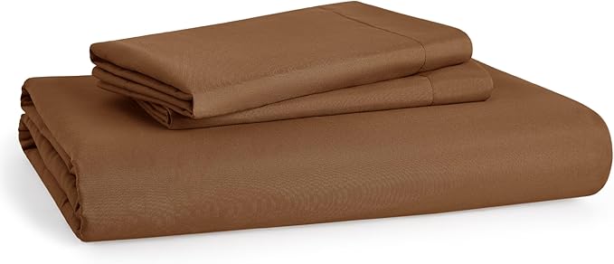 Bedsure Duvet Cover King Size - Soft Double Brushed Bedding Set for Kids & Adults, Zipper Closure, 3 Pieces, Includes 1 Duvet Cover (104"x90") & 2 Pillow Shams, NO Comforter, Brown