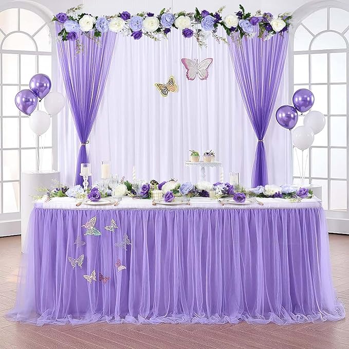 2 Pack Artificial Peony Flower Garland - 6ft Silk Peony Garland Flowers Vine Purple and White Peony Silk Roses Flowers for Wedding Arch Party Table Decoration