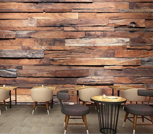Cliouar-Timber Wood Wall Texture Background Mural Wallpaper Peel and Stick 160" x 114"