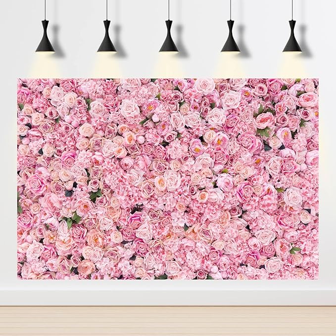 Roses Flowers Backdrop Valentine's Day Pink Rose Photography Background Floral Red Rose Backdrop for Birthday Wedding Baby Shower Anniversary for Various Floral Roses Backdrops Adults Props 8x6ft