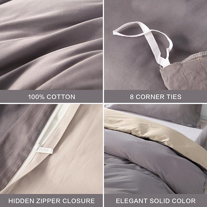 SAPHREAS Lavender Duvet Cover Twin Size 2 Pieces Extra Soft 100% Cotton Bedding Set, Includes 1 Pureple Duvet Cover 68"x90" with Zipper Closure & 1 Pillow Sham, Comforter Not Included