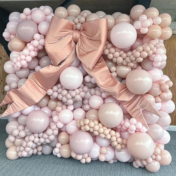 Dusty Pink Balloons Different Sizes, 123 Packs Retro Fog Pink Balloons, Pack of 18 12 10 5 Inch Boho Balloon Garland Arch Kit for Girls Women Birthday Baby Shower Wedding Bridal Valentines Day