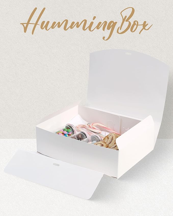 HummingBox White Gift Box Set of 16 - Gift Boxes for Presents & gifting on weddings, birthdays & more - Easy to Assemble White Gift Boxes With Lids & Ribbon Closure - Decorative Boxes With Lids