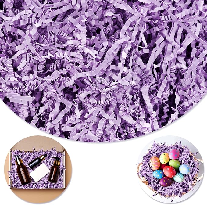 Darfukei Shredded Paper For Gift Baskets, Crinkle Paper Filler 1/2LB (8 oz) for easter basket grass, Crinkle Cut Paper Shred For Birthdays, Weddings,Boxes Bags, Anniversaries, Gift Wrapping