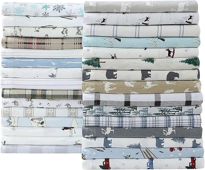 Eddie Bauer - Full Sheets, Cotton Flannel Bedding Set, Brushed For Extra Softness, Cozy Home Decor (Lakehouse Plaid, Full)