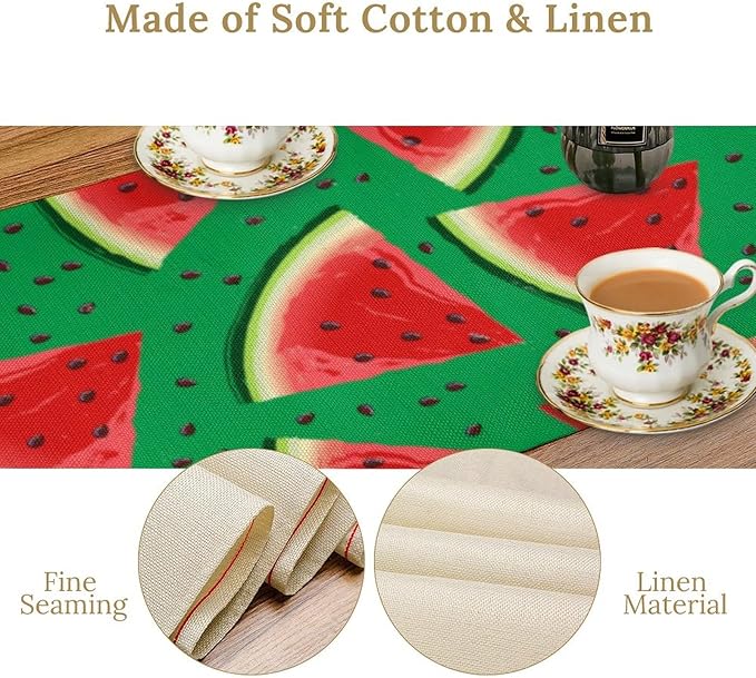 Watermelon Table Runner,Summer Fruit Tropical Birthday Party Decoration Dining Room Home Kitchen Table Decor 13 x 108In
