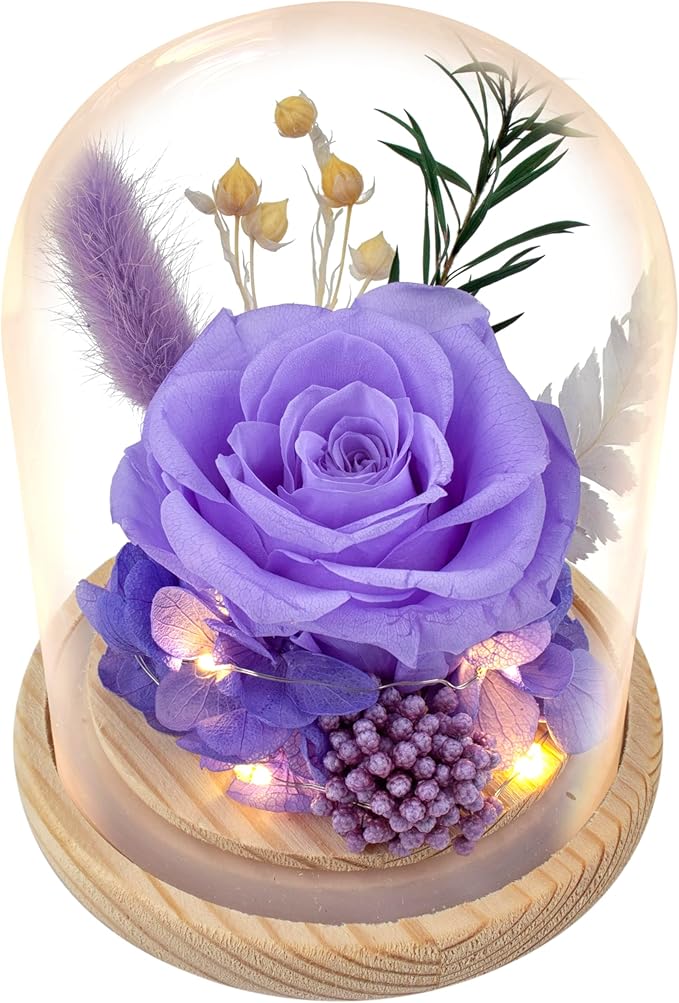 Preserved Roses & Fresh Flowers Bouquet – Gift for Women, Roses That Last Forever, Flowers for Delivery Prime, Birthday, Mother’s Day & Christmas