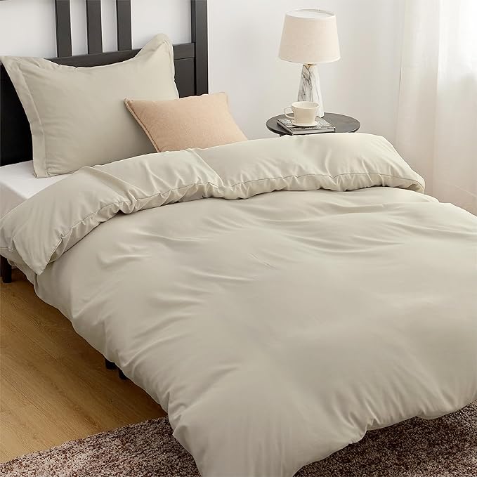 Bedsure Duvet Cover Twin/Twin XL Size - Only Includes 1 Duvet Cover (68"x90"), Hotel Luxury Soft Double Brushed All Season Bedding for Kids & Adults, Zipper Closure, NO Comforter, Linen