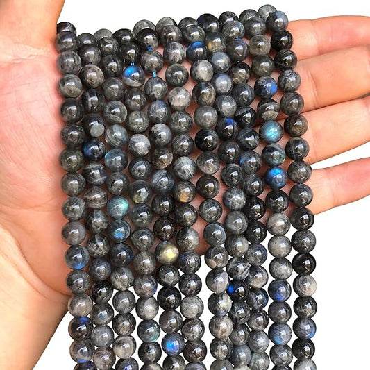 10MM 36PCS Natural Labradorite Gemstone Crystal Spacer Loose Beads for Jewelry Making DIY Bracelet 15 Inches 1 Strand A Grade