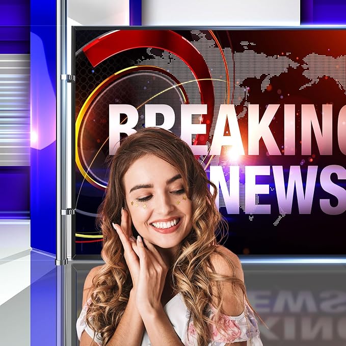 News Broadcast Hall Backdrop Studio TV Breaking News Background News Room Broadcasting Photography Background Program Record News Report Business Newsman Backdrop Kids Portrait Photo Props 7x5ft