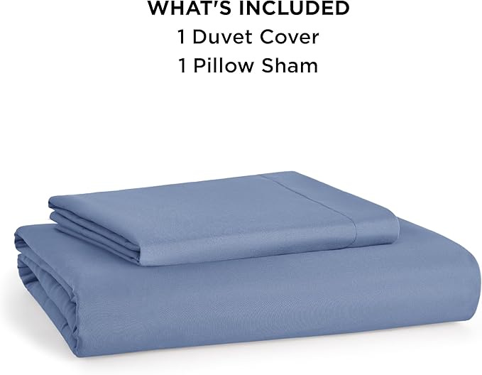 Bedsure Duvet Cover Twin/Twin XL Size - Soft Double Brushed Bedding Set for Kids & Adults, Zipper Closure, 2 Pieces, Includes 1 Duvet Cover (68"x90") & 1 Pillow Sham, NO Comforter, Slate Blue