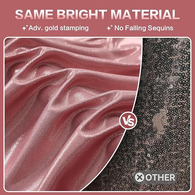 gogoparti 10x10FT Rose Gold Sequin Backdrop Curtain - 2 Panels of 5x10FT Wrinkle-Free Glitter Drapes for Photography, Birthdays, Weddings & Graduations