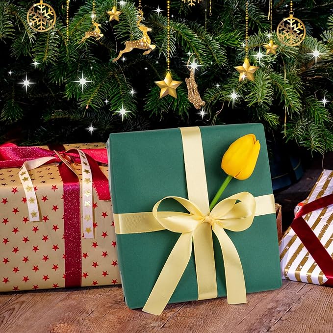 Vanhench 36"x1500" (125') Green Wrapping Paper Roll, Solid Color Art Kraft Craft Paper Roll, Christmas Wrapping Paper, Birthday Bouquet Flower Crafts, Dark Green Bulletin Board Paper