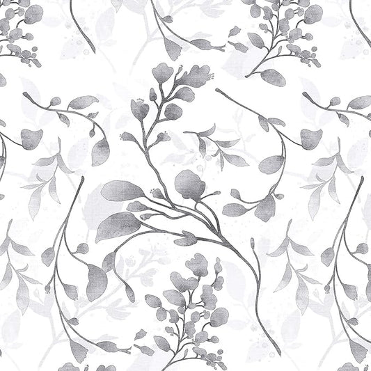Gray Floral Peel and Stick Wallpaper Contact Paper 17.7 in 590.5 in Waterproof for Bathroom Removable Self Adhesive Wall Paper Kitchen