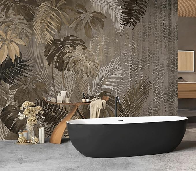 Cliouar-Turtle Backed Bamboo Plantain Leaf Plant Wall Mural Wallpaper Peel and Stick 160" x 114"
