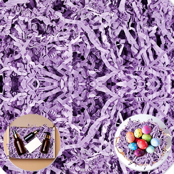 Darfukei Shredded Paper For Gift Baskets, Crinkle Paper Filler 1/2LB (8 oz) for easter basket grass, Crinkle Cut Paper Shred For Birthdays, Weddings,Boxes Bags, Anniversaries, Gift Wrapping