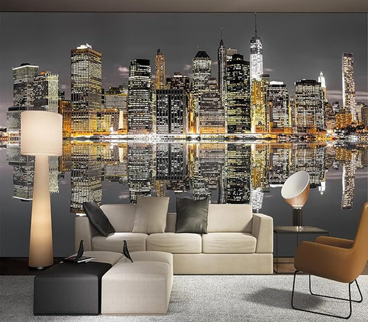 Cliouar-Aerial View of Manhattan, New York City Mural Wallpaper Peel and Stick 160" x 114"